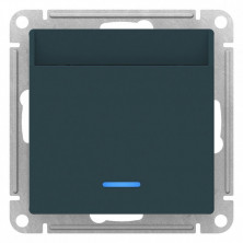 Выключатель для гостиниц Schneider Electric Atlas Design с подсветкой, изумруд ATN000867