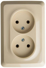 Розетка 2К угловая без шторок Кремовая Schneider Electric Этюд PA16-105K