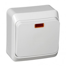 Выключатель одноклавишный с подсветкой 10АХ белый Schneider Electric Этюд BA10-005B
