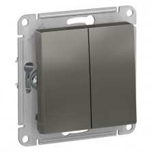 Переключатель 2-клавишный сх.6, 10АХ Systeme Electric AtlasDesign Сталь ATN000965