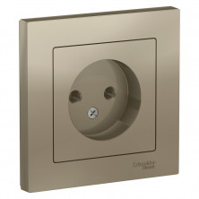 Розетка силовая Schneider Electric Atlas Design без заземления, в сборе, шампань ATN000540