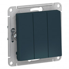 Выключатель трехклавишный Schneider Electric Atlas Design изумруд ATN000831