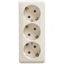 Розетка 3К+З без шторок 16А 250B Кремовая Schneider Electric Этюд PA16-011K