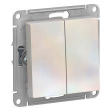 Переключатель двухклавишный Systeme Electric Atlas Design жемчуг ATN000465