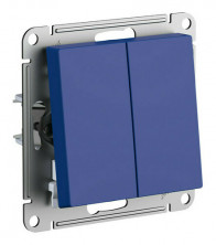 Переключатель двухклавишный Schneider Electric Atlas Design аквамарин ATN001165