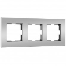 Рамка из поликарбоната на 3 поста Slab серебро софт W0032965