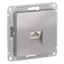 Розетка Systeme Electric Atlas Design RJ-45 кат. 6a, алюминий ATN000386