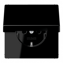 Розетка Schuko с крышкой Jung LS1520BFKLSW