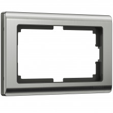 Рамка из металла для двойной розетки Metallic глянцевый никель W0081602