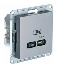 Зарядное устройство USB Type C 65W Schneider Electric Atlas Design сталь ATN000927