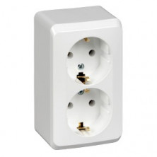 Розетка 2К+З со шторками 16А 250B Белая Schneider Electric Этюд PA16-008B