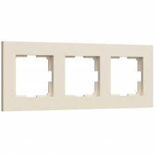 Рамка из поликарбоната на 3 поста Slab айвори софт W0032962