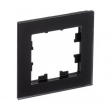 Рамка Systeme Electric Atlas Design Nature на 1 пост, матовое черное стекло ATN331001