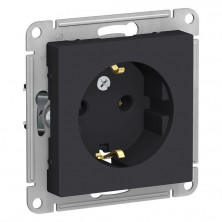 Розетка силовая Schneider Electric Atlas Design карбон ATN001043