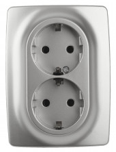 Розетка 2x2P+E Schuko со шторками Эра 12-2108-03 Б0036444