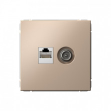 Розетка TV+RJ-45 кат. 5e Schneider Electric Art Gallery Песочный GAL001289