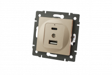 Механизм USB розетки Arlight SCT-MUAC-PL-GD-V (5V, 3A, QC4) 049841