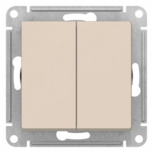 Переключатель 2-клавишный перекрестный, 2 x сх. 7, 10АХ Systeme Electric AtlasDesign ATN000273