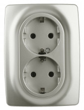 Розетка 2x2P+E Schuko со шторками Эра 12-2108-15 Б0036451