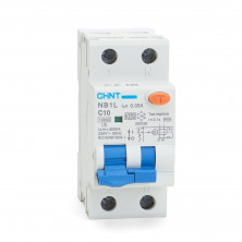Дифференциальный автомат АВДT CHINT NB1L 1P+N 10kA х-ка С 10А тип АС 30mA (R) 203105