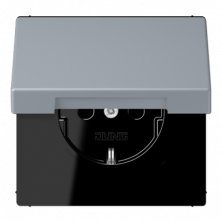 Розетка 2K+З с крышкой Jung LC1520BFKL257