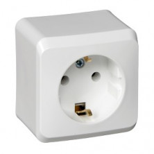 Розетка 1-ая с/з без шторок Systeme Electric Этюд наруж PA16-003B