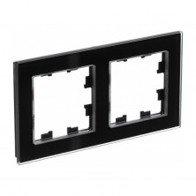 Рамка Systeme Electric Atlas Design Nature на 2 поста, черное стекло ATN321002