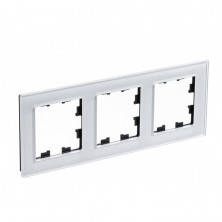 Рамка Systeme Electric Atlas Design Nature на 3 поста, белое стекло ATN320103