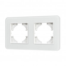 Рамка на 2 поста стеклянная Arlight FRM-OMALI-SFGS-2-WH 049708