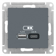 Зарядное устройство USB+Type C Schneider Electric Atlas Design грифель ATN000739