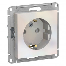 Розетка силовая Systeme Electric Atlas Design со шторками, жемчуг ATN000445