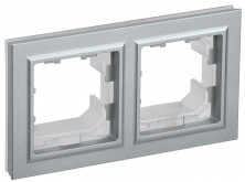  BRITE Рамка 2-местная IP44 РУ-2-БрА-44 алюминий IEK 