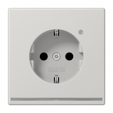 Розетка Schuko с LED подсветкой Jung LS1520-OLGLNW