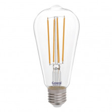 Филаментная светодиодная лампа General GLDEN-ST64S-10-230-E27-2700 655304