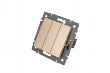 Механизм выключателя трехклавишный непроходной Arlight SWT-MK03-PL-GD-V (250V, 10A) 049899