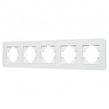 Рамка на 5 постов стеклянная Arlight FRM-OMALI-SFGS-5-WH 049720
