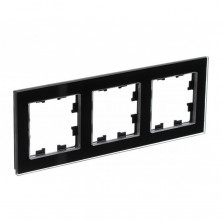 Рамка Systeme Electric Atlas Design Nature на 3 поста, черное стекло ATN321003