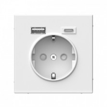 Розетка силовая 16A + USB A+C 2,4/3,0 А, 2 порта 1,5 А Schneider Electric Art Gallery Лотос GAL001332