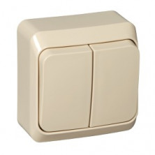 Выключатель двухклавишный 10АХ кремовый Schneider Electric Этюд BA10-002K