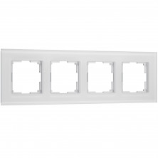 Рамка из стекла на 4 поста Senso белый soft-touch W0043101