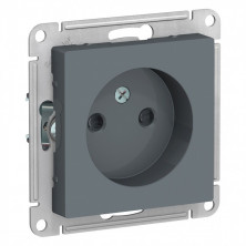 Розетка силовая Schneider Electric Atlas Design со шторками, без заземления, грифель ATN000749