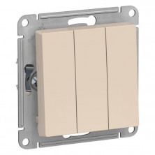 Выключатель 3-клавишный сх.1+1+1, 10АХ Systeme Electric AtlasDesign Бежевый ATN000231