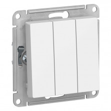Выключатель трехклавишный Schneider Electric Atlas Design белый ATN000131