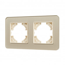Рамка на 2 поста стеклянная Arlight FRM-OMALI-SFGS-2-GD 049711