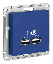 Зарядное устройство USB Schneider Electric Atlas Design аквамарин ATN001133