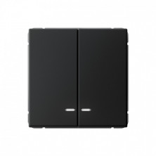 Выключатель двухклавишный Schneider Electric Art Gallery с подсветкой, Карбон GAL001053