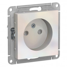 Розетка силовая Schneider Electric Atlas Design со шторками, без заземления, жемчуг ATN000449