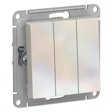 Выключатель трехклавишный Systeme Electric Atlas Design жемчуг ATN000431