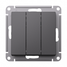 Выключатель трехклавишный Schneider Electric Atlas Design Базальт ATN001431