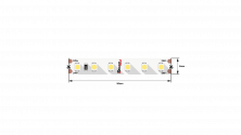 Светодиодная лента LUX, 3528, 120 LED/м, 9,6 Вт/м, 24В, IP33, Теплый белый (3000K), DSG3120-24-WW3-33